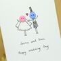 Personalised 'Button Wedding' Handmade Card, thumbnail 4 of 12