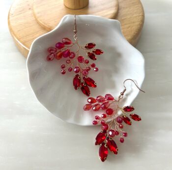 Red Statement Earrings, 2 of 4