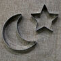 Islamic Moon And Star 2pc 10cm Metal Cookie Cutters, thumbnail 1 of 3