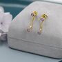 Sterling Silver Double Amethyst Purple Cz Ear Jacket, thumbnail 4 of 11