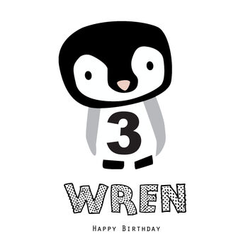 Happy Birthday Penguin Boy / Girl Age Greeting Card, 3 of 3
