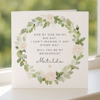Personalised Floral Will You Be My Bridesmaid Card, 4 of 8