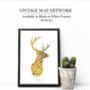 Personalised Stag Map Print, thumbnail 5 of 5