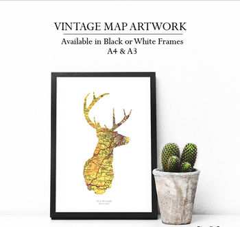 Personalised Stag Map Print, 5 of 5