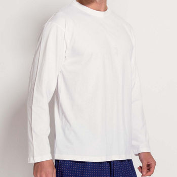 Men's Long Sleeved T Shirt In White, 3 of 3