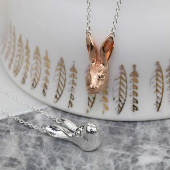 Sterling Silver Hare Pendant, 8 of 12