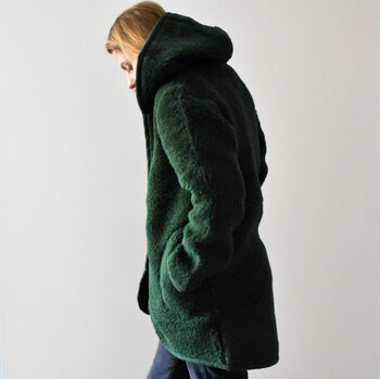 Freya Merino Wool Fleece Jacket In Bottle Green, 2 of 3