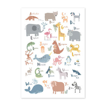 Animal Alphabet A4 Art Print, 2 of 4