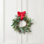 35cm Christmas Wreath With Red Bow, thumbnail 1 of 4