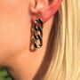 Gold Plated Chunky Curb Chain Stud Earring, thumbnail 1 of 7