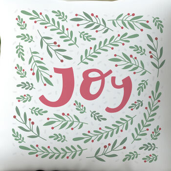 'Joy” Christmas Cushion, 5 of 5