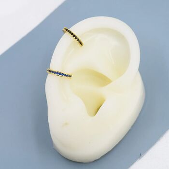 Black Cz Ear Cuff In Sterling Silver, 9 of 12