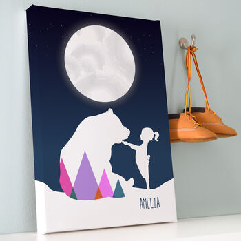 Personalised Bear And Girl Child's Artwork, 7 of 8