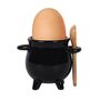 Cauldron Egg Cup With Broom Spoon, thumbnail 3 of 4