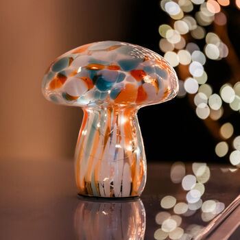 Orange And Mint Mushroom Table Lamps, 6 of 8