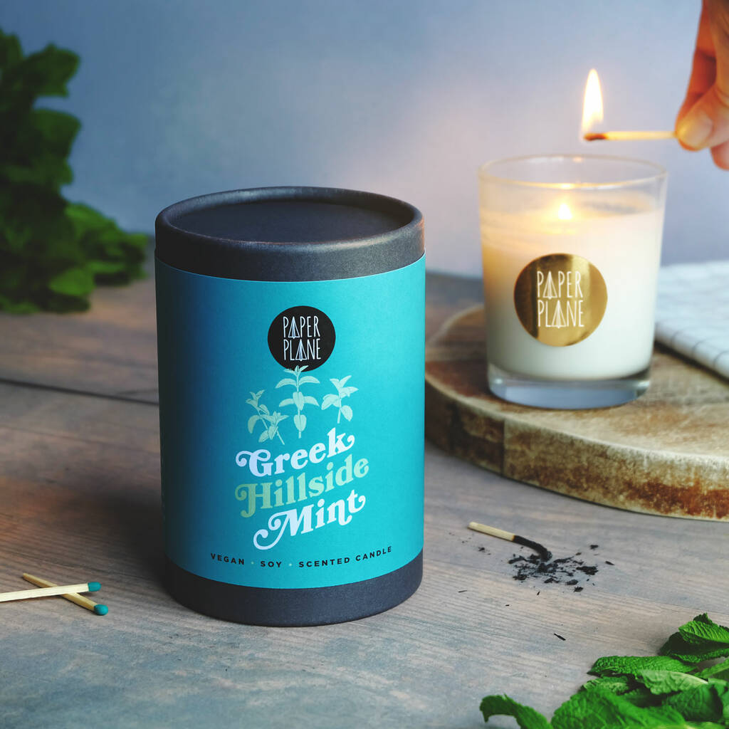 Greek Hillside Mint Vegan Soy Candle, 1 of 5