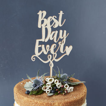 Best Day Ever Decorative Wooden Cake Topper, 2 of 4