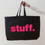 Black Oversized Tote Bag. Stuff Bag. Weekend Bag, thumbnail 4 of 4