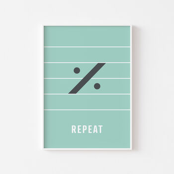 Repeat Note Print | Music Theory Poster, 6 of 10