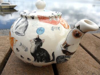 Two Cup Teapot In Cats And Kittens Design, 8 of 10