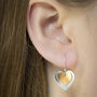Eco Aluminium Rose Gold Colour Double Heart Earrings, thumbnail 1 of 3