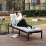 Reclining Sun Lounger With Cushioned Mattress, thumbnail 1 of 8