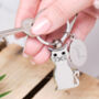 Personalised Cat Keyring With Engraved Charm, thumbnail 1 of 6