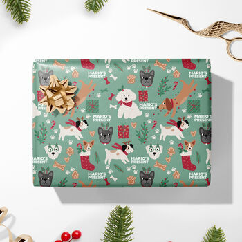 Personalised Dogs Christmas Wrapping Paper, 4 of 8
