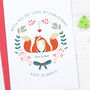Foxes In Love Personalised Christmas Card, thumbnail 4 of 5