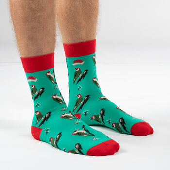 Bamboo Socks | Green Woodpecker Socks | Bird Socks, 2 of 4