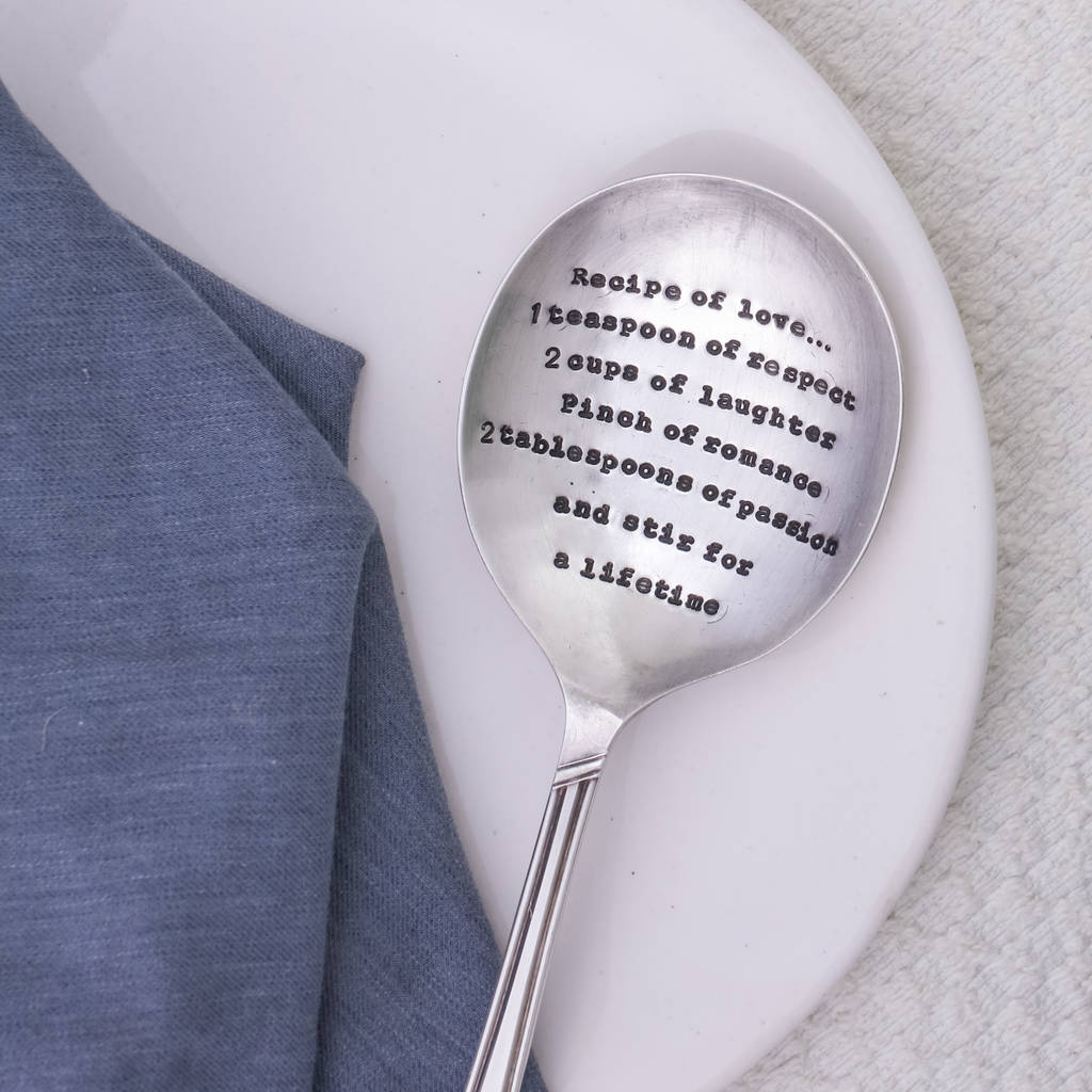 'Recipe Of Love' Vintage Silver Plated Table Spoon, 1 of 3
