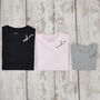 Personalised 'Neck Name Scroll' Kid's T Shirt, thumbnail 2 of 2