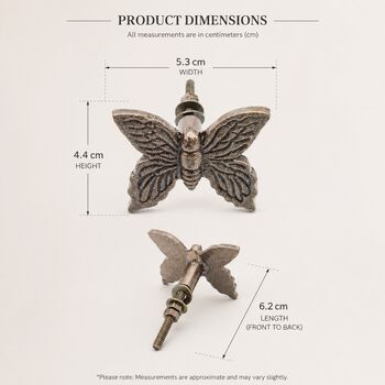 Vintage Monarch Butterfly Brass Knob, 5 of 9