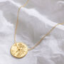 Birth Flower Disc Necklace In 18 Carat Gold Vermeil, thumbnail 10 of 12