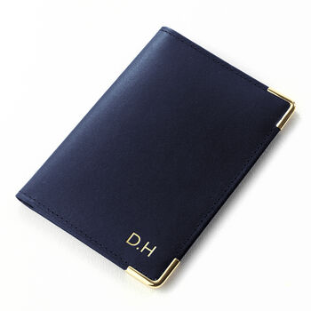 Personalised Navy Leather Passport Cover, 8 of 8