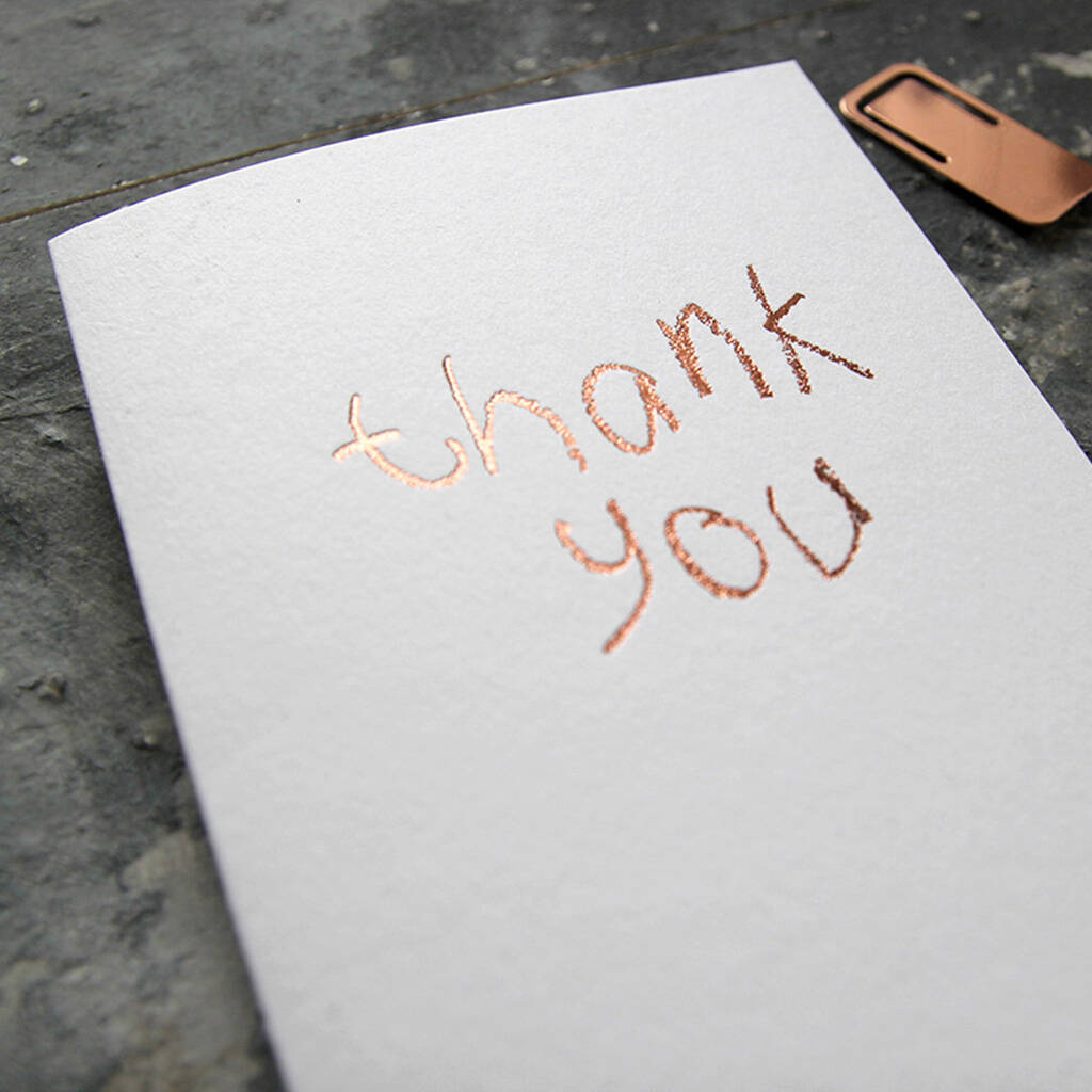 Thank You Kids Style Hand Foiled Card, 1 of 3