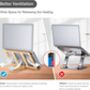 Adjustable Wooden Laptop Riser Stand, thumbnail 4 of 12