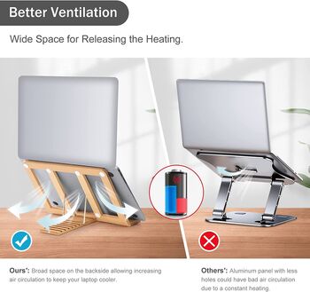 Adjustable Wooden Laptop Riser Stand, 4 of 12