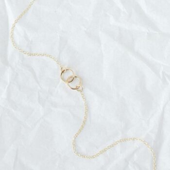 9ct Solid Gold Connected Circle Necklace, 2 of 3
