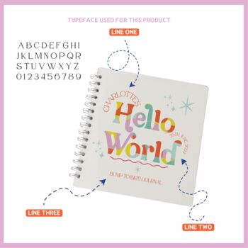 Colourful 'Hello World' Bump To Birth Custom Journal, 9 of 11