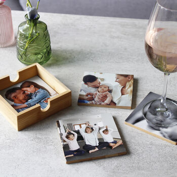 Set Of Bamboo Photo Coasters First Mother's Day, 9 of 12