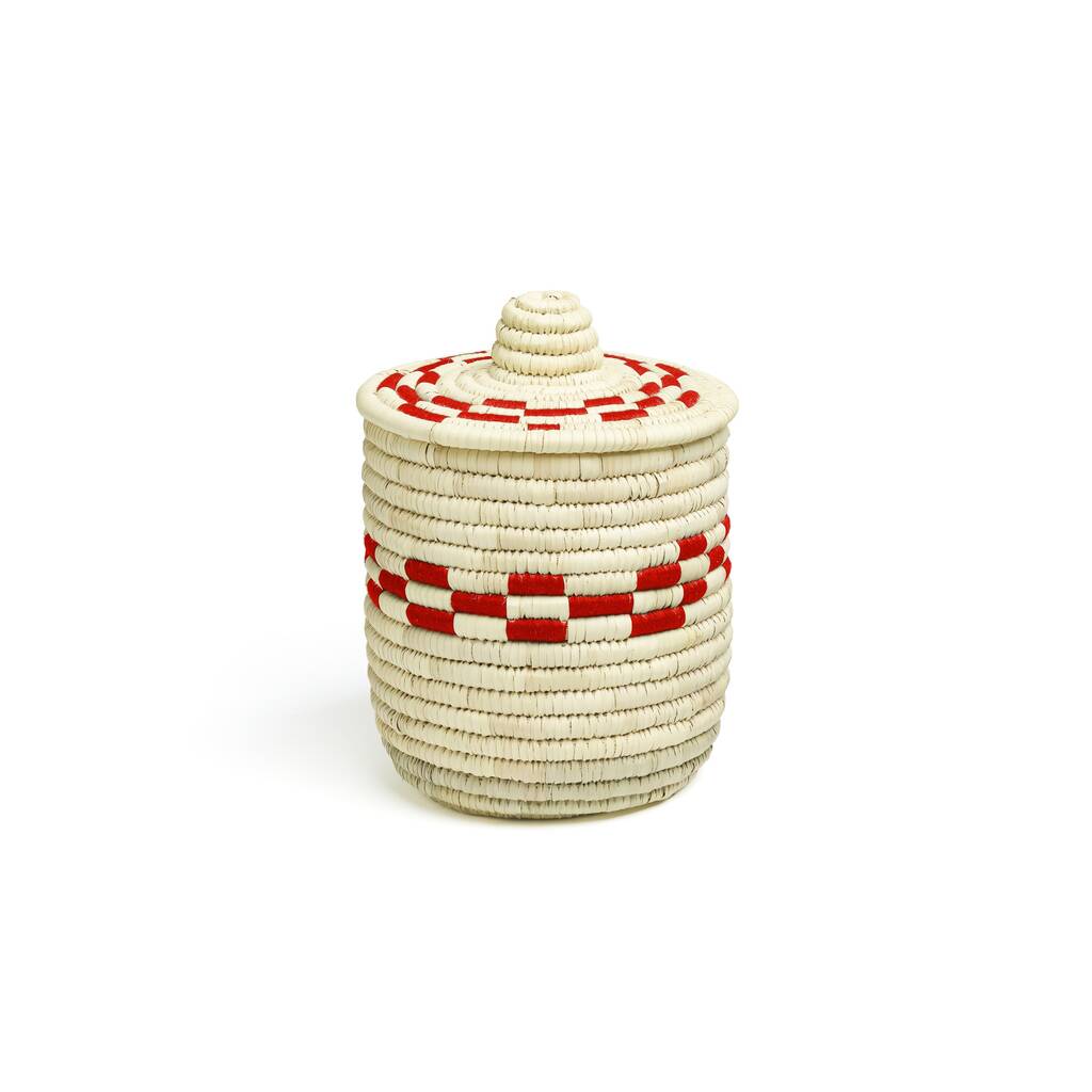 Nanjoon Chequerboard Round Handwoven Basket, 1 of 6