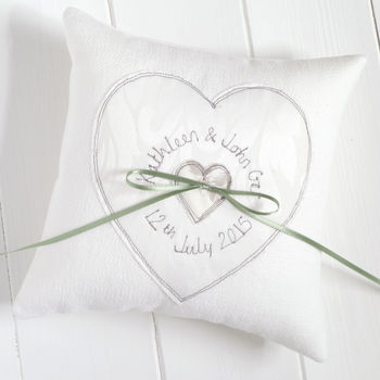 Personalised Wedding Ring Pillow, 9 of 12