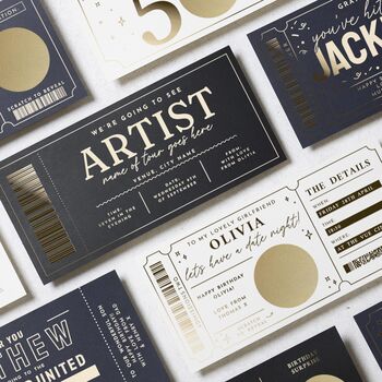 Personalised Concert Ticket Scratch Off Gift Voucher, 9 of 9