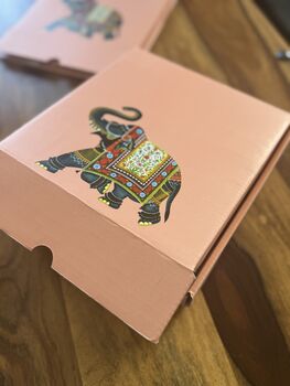 Elephant Print Stationery Gift Set, Keepsake Box, 6 of 9