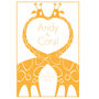 Giraffes: Personalised Wedding Print, thumbnail 2 of 5