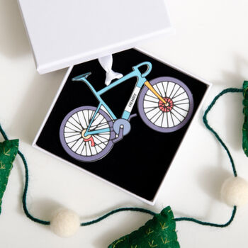 Personalised Bike Christmas Bauble Decoration, 2 of 7