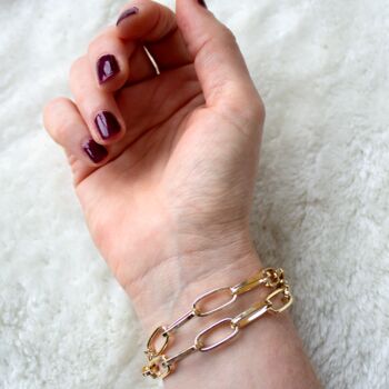 Chunky Gold Plated Double Wrap Chain Bracelet, 5 of 6