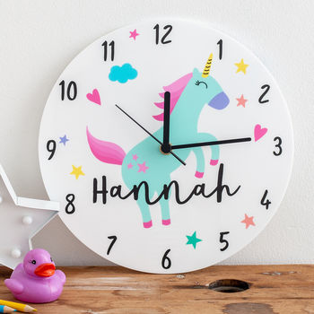 Bedroom Unicorn Theme Personalised Clock Gift, 2 of 4