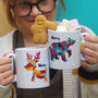 Patchwork Animals Christmas Mug With Hot Choc Kit, thumbnail 5 of 7